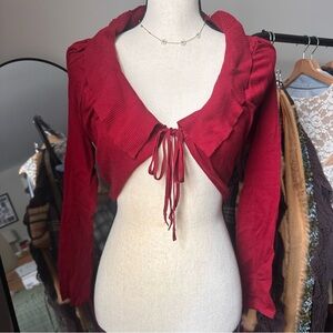 Guess Red Women's Front Tie Top